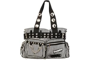 BANNED ALTERNATIVE Banned - Damska torebka na ramię Vintage Rockabilly, Punk, Gotyk, czarna, wielokolorowa, 10250. - jeden rozmiar