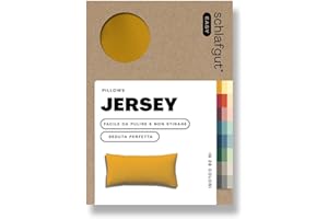 schlafgut Federa Easy Jersey 40x80 cm, in 100% cotone super soft, cerniera nascosta, ultra morbida e traspirante, certificazione Oeko-Tex, Yellow Deep