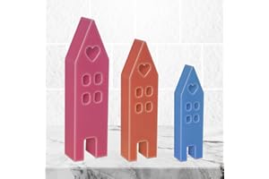 BRISKORE 3 Stück Silikonformen Gießformen Häuser, Häuser Kerzenformen zum Gießen Gießformen Haus Silikonform Haus mit Fenster Kerzenform Seifenform Epoxidharz Formen (3 Stück Häuser)