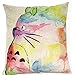 Vanki cute animal serial Cotton Linen Square Decorative Throw Pillow Case Cushion Cover 18 x 18 inches ,miyazaki colorful totoro pattern