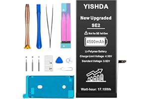 YISHDA[4500mAh] Akku für iPhone SE (2020 2nd Gen) Hohe Kapazität Neuer 0 Zyklus Akku Ersatz für Modell A2275 A2296 A2298 (Nicht für iPhone SE 2016 1st Gen) mit Professionellem Reparaturwerkzeugsatz