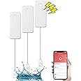 NALACAL WiFi Water Ieak Detector for Home, 3 Pack, Smart Water Leak Sensor with 80dB Alarm and App Alerts, No Hub Required, Water Sensor Alarm for Basement Kitchen Bathroom Pool, Water Leak Sensor