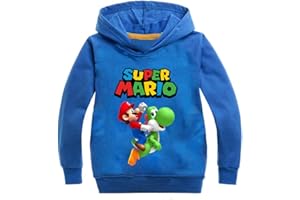 Proxiceen Super Mario - Sudadera clásica para tiempo libre, para niños y niñas, con capucha y estampado 3D