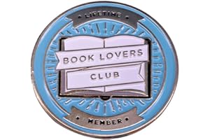 QUREZA BOOK LOVERS CLUB LIFETIME MEMBER Brooch Book Badge Funny Hard Enamel Pin Button Badge Reading Enthusiast Nerd Friend Jewelry Gift for Jackets Shirts Hats Canvas Bags
