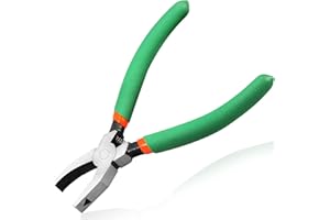 LEONTOOL Breaker Grozer Zange für Buntglas, 15,2 cm, Glasgrozange, mit 3/8 Zoll flachen, gebogenen Backen, Glasbruchzange, Buntglaszubehör, Glasbrecher, Werkzeug für Glaskeramik, Mosaikkunst