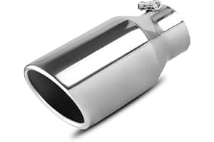 AUTOSAVER88 3 Inch Exhaust Tip, 3" Inlet 4.5" Outlet 9" Overall Length Chrome-Plated Finish Tailpipe Stainless Steel Exhaust Tips for 3" O.D. Tailpipe, Rolled Edge Slant Angle Cut, Bolt On, Universal