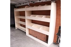 VANIFY Fits Volkswagen Transporter SWB T5 T6 OS Front Angled & OS Rear Lightweight Plywood Van Shelving – Racking Storage System – Tool Rack