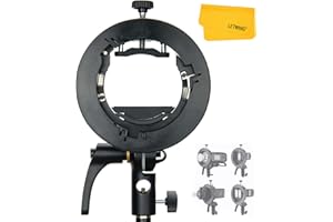Godox S2 Bowens Support de Flash pour Godox AD200 Pro II AD400Pro AD300Pro, V1 V1Pro V100 Série, V860II, V860III, TT685II, TT350, TT600, Grande Poignée, Contrôle Précis de l'inclinaison