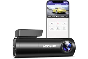 AZDOME 1296P Mini Dash Cam con WiFi integrato, Controllo Vocale, Registrazione di Emergenza, Controllo APP, Grandangolare 170 ° con Visione Notturna, G-Sensor, Modalità Parcheggio DVR auto(M300)