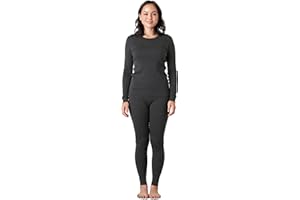 LAPASA Merino Wolle Unterwäsche Set Damen, Merinowolle Thermounterwäsche Unterhemd Langarmshirt, Unterhosen Leggings (L58 Warm/L91 Extra warm)
