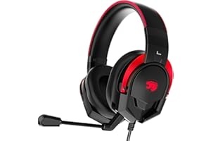 IMYB A88 Gaming Headset with Microphone, Stereo Wired Noise Cancelling Over-Ear Headphones with Mic for Pc, Ps5, Xbox One Series X/s, Ps4, Computer, Laptop, Mac, Nintendo, Gamer (Red)