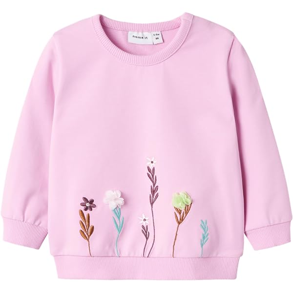 Sweat Manches Longues Name It Pour Bébé Fille | 95% Coton - Confortable Et Doux - Marque Danoise