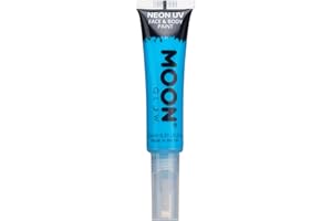 Neon UV Face & Body Paint with Brush Applicator by Moon Glow - 15ml - Intense Blue