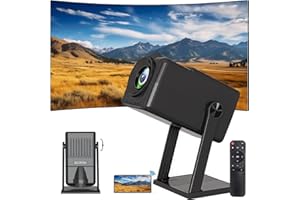 TUADAJI Mini Proyector Portátil con Soporte 4K/1080P Películas, Android 11, 40-150 Pulgadas, Corrección Automática de Keystone Vertical, WiFi6 + BT5.0, Rotación 360°, Altavoces Integrados, Cine en Casa