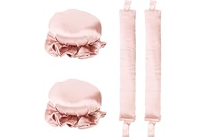 VODUNS Bigodino Lungo per Boccoli Kit 2 Pezzi Heatless Hair Curler con Retina per Capelli Comfort e Comodità Senza Riscaldamento per Ragazze Done Capelli lunghi medi e corti Notturno Lo Styling Dei Fai-Da-Te