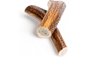 Dilecti Asta de Ciervo para Perros - Asta de Ciervo para Perros Elaborada con Asta de Ciervo Roja Natural y Cuidadosamente Seleccionada, Rica en Proteínas y Minerales. - Enteras L (Paquete de 2)