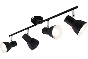 Briloner Leuchten - Lampa sufitowa, sufitowa, reflektor obrotowy i wychylny, 4x E14, maks. 25 W, retro, czarny, 605x80x150 mm (dł. x szer. x wys.)