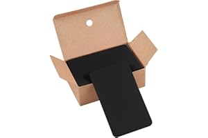 Disnace 100 Pezzi Biglietti in Carta Kraft Vuoti, Cartoncino Nero, Schede di Vocabolario, Carta di Parole, Cartas di Messaggio, Cartas Kraft Vuotoper DIY Ufficio Scuola, Nero, 89 * 52mm
