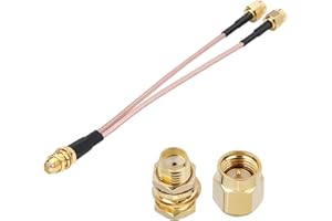 HiAoey 4G LTE Antenna SMA Splitter Cable 4G LTE Antenna Adapter Cable 15cm SMA Female to Dual SMA Male Cable Compatible with 4G LTE Wireless Router SDR Dongle Industrial Router Mobile Modem, 15cm