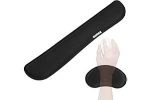 GEMEK Keyboard Wrist Rest Pad & Mouse Wrist Rest Support for Gaming Computer Laptop, Memory Foam Set for Easy Typing & Relief Getting Hand Hurt and Carpal Tunnel Syndrome Pain (Black)