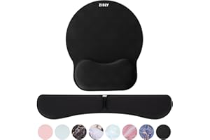 Zibly Keyboard Wrist Rest and Mouse mat Wrist Support, Comfortable Memory Foam Mouse pad Wrist Support Cushion with Anti-Slip Grip for Office Computer Laptop Working Gaming (Black Combo)