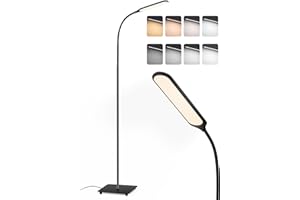 sympa LED Floor Lamp, Dimmable Adjustable Modern Standing Lamp with 4 Color Temperature, Touch Control, Stable Base for Living Room, Bedroom, Office (Black)