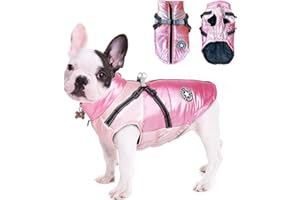 Perro Chaqueta Otoño Invierno, RosyFate Chaleco Mascota Pequeño, Abrigo Perro Pequeño Impermeable, Ropa Invierno Perro Pequeño, Cálido Chaleco Prueba de Viento (Rosa M)