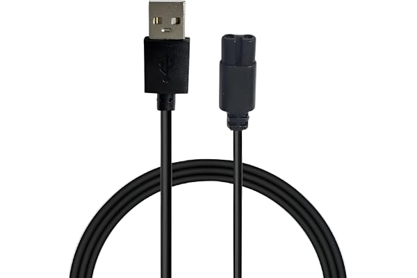 Upix USB Mi Trimmer Charging Cable 1 Meter (3.2 Feet), Compatible for Mi Trimmer, Shavers, Body Groomers Only - Black (Please match Cable Port before Ordering) (Works with 5V USB Adapter Only)