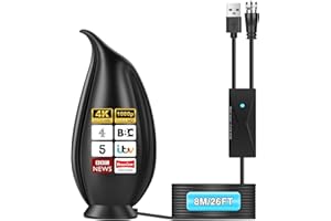 SANARIO TV Aerial, 26FT Freeview Indoor TV Aerial 560+ Miles Range 360° Reception, TV Antenna Indoor Portable with Signal Booster for 4K 1080P HD Local Channels and All TV