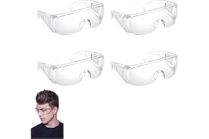 QQDBT 4Pcs Safety Glasses, Clear Eyewear Protective Safety Goggles, Safety Goggles Anti Splash Anti Scratch, Dust Proof for Eye Full Protection for Construction Laboratory Outdoor Protective Glasses.