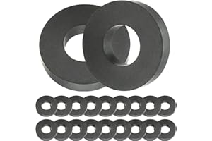 LEIKURVO 20 imanes de anillo milímetro: diámetro 45x22x8 mm de ferrita con agujero, anillo magnético resistente para industria, bricolaje, artesanía, proyectos científicos