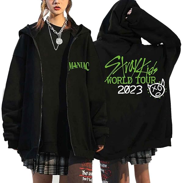 Stray Kids MANIAC CROPPED HOODIE ブラック M Stray Kids MANIAC Hoodie Pullover Straykids MANIAC Tour
