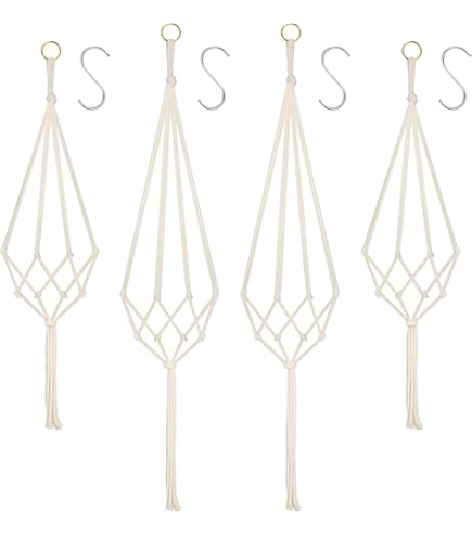 3er Set Makramee Blumenampeln - Handgewebte Baumwollseile Für Zimmerpflanzen