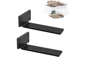 MLOQI 2 Pack Scaffold Board Shelf Brackets Heavy Duty, Floating Shelf Bracket, 5mm Thick Wall Brackets for Shelves (5 inches)