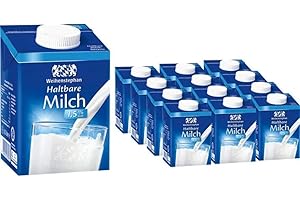 ‎PUFAI Weihenstephan Haltbare Milch 1,5% 500 Mililiter x 12 Stück