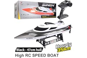 HONGXUNJIE Control RC Boot,Schnelle ferngesteuertes Boot für Pool und Seen，Hohe Geschwindigkeit 25/35 km/h/Abstand Indikator/Automatische Flip,Spielzeug Geschenk für Jungen Mädchen