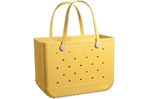 TUXXJZM Bolsa de playa grande, bolsa de goma, bolsa de viaje impermeable para mujer, bolsa de mano lavable, elegante bolso de mano para mujer, bolsa de compras de goma con agujeros, bolso para deportes,