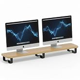 Prexua Upster Ahşap Monit&ouml;r Standı - Ergonomik Monit&ouml;r Y&uuml;kseltici (Safir Meşe - Siyah Ayak, XLarge)
