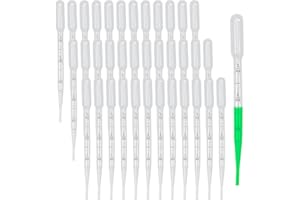 EPISKEY 200 pezzi Pipetta Contagocce, Pipette Trasferimento 3ml, Pipette monouso in plastica,Pipetta Graduata per laboratori, insegnamento in classe, flaconi contagocce, dispensazione di cosmetici (3ml)