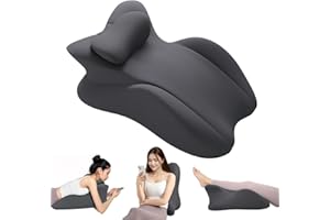 JOVELL Almohada Cuña de Espuma Viscoelástica para Posición Ventral - Cojín de Lectura para Cabecero, Almohada para Sentarse en la Cama, Cojín Cuña para Parejas, con Funda Extraíble