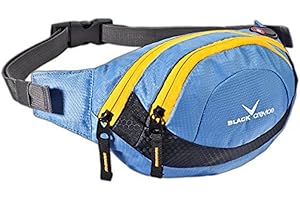 BLACK CREVICE Sac Ceinture I Sac Banane Hommes & Femmes I Ceinture réglable I Dos rembourré I Sac Ceinture avec 2 Poches à Fermeture éclair I Sac Banane Sport en 4 Couleurs