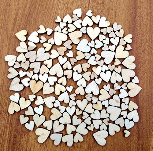 PsmGoods® 200PCS geschnitzte hölzerne Herz-Tabellen-Party Konfetti Scatter Craft (Love Style) - 3