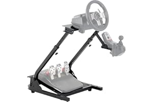 CO-Z Foldable Racing Steering Wheel Stand, Height Adjustable Gaming Wheel Stand with Gear Shift Holder, Simulator Cockpit Compatible with Logitech G920 G27 G25 G29 Thrustmaster T80 T150 TX F430