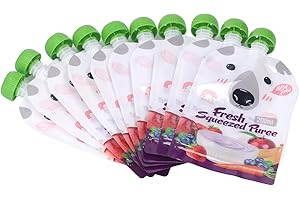 SPACNANA 10 szt. 200ml Wielokrotnego Użytku Woreczek na żywność Plastikowy Zamrażalny Woreczek do Przechowywania żywności dla Niemowląt Przenośny wycisnąć Woreczek Wielokrotnego Użytku na
