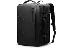 MUZEE MarkRyden plecak, bagaż podręczny, lekki plecak podróżny, zatwierdzony do lotu, wodoodporny, męski plecak podróżny, biznesowy, na laptopa 17/15,6/15 cala, z portem ładowania USB, czarny, Czarny, 17.3 Inch, Plecaki podróżne