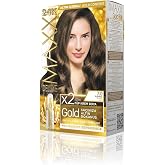 MAXX DELUXE Gold series 24K Gold Particle Serum with 1 Box 2 x 50 ml and Developers Hair Dye (KUMRAL 7.0)