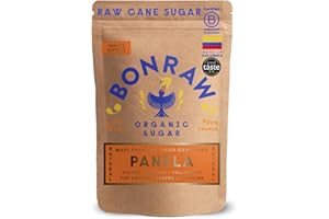 BONRAW 100% Organic Raw Unrefined Panela Sugar 1KG - Great Organic & Natural Replacement for White and Brown Sugar