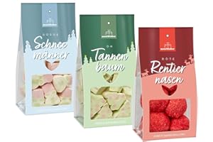 NASCHLABOR 3er-Set Marshmallow Mix Weihnachten | leckere Marshmallows für Weihnachten | Geschenk zur Weihnachtszeit | Praktisches 3er Set Marshmallows zum Verschenken