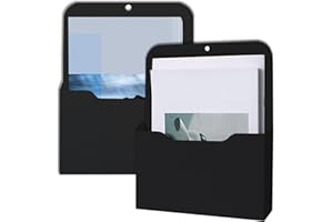 THIREI Archivador Magnético, 2 Piezas Soporte Magnético para Archivos, Material de Oficina Archivador A4 con Imanes, Organizador de Archivos de Pared, para Pizarra, Nevera, Hogar, Negro
