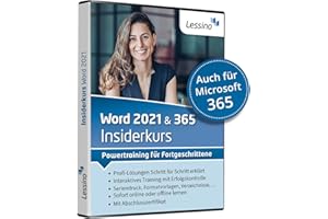 Word 2021 & 365 Insiderkurs - Powertraining für Fortgeschrittene | Lernen Sie Schritt für Schritt die effiziente Arbeit mit Word 2021 bzw. Word 365 | Online-Kurs + DVD von Lessino [1 Nutzer-Lizenz]